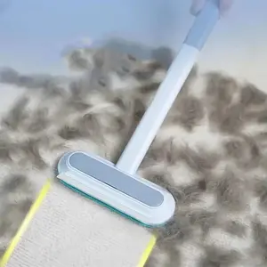 Pet hair cleaning brush, single-piece long-handle pet hair remover, washable and reusable, suitable for carpets, sofas, benches, multi-functional household cleaning tool, washable and reusable