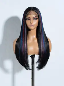 Long Straight Wigs for Women, Synthetic Glueless Wigs with Bangs for Daily, Cosplay, Anime Or Costume Party, Striking Natural Fluffy Hair Wigs with Baby Bangs for Daily & Party Hairstyle Decoration Glueless Hyperrealism Wig