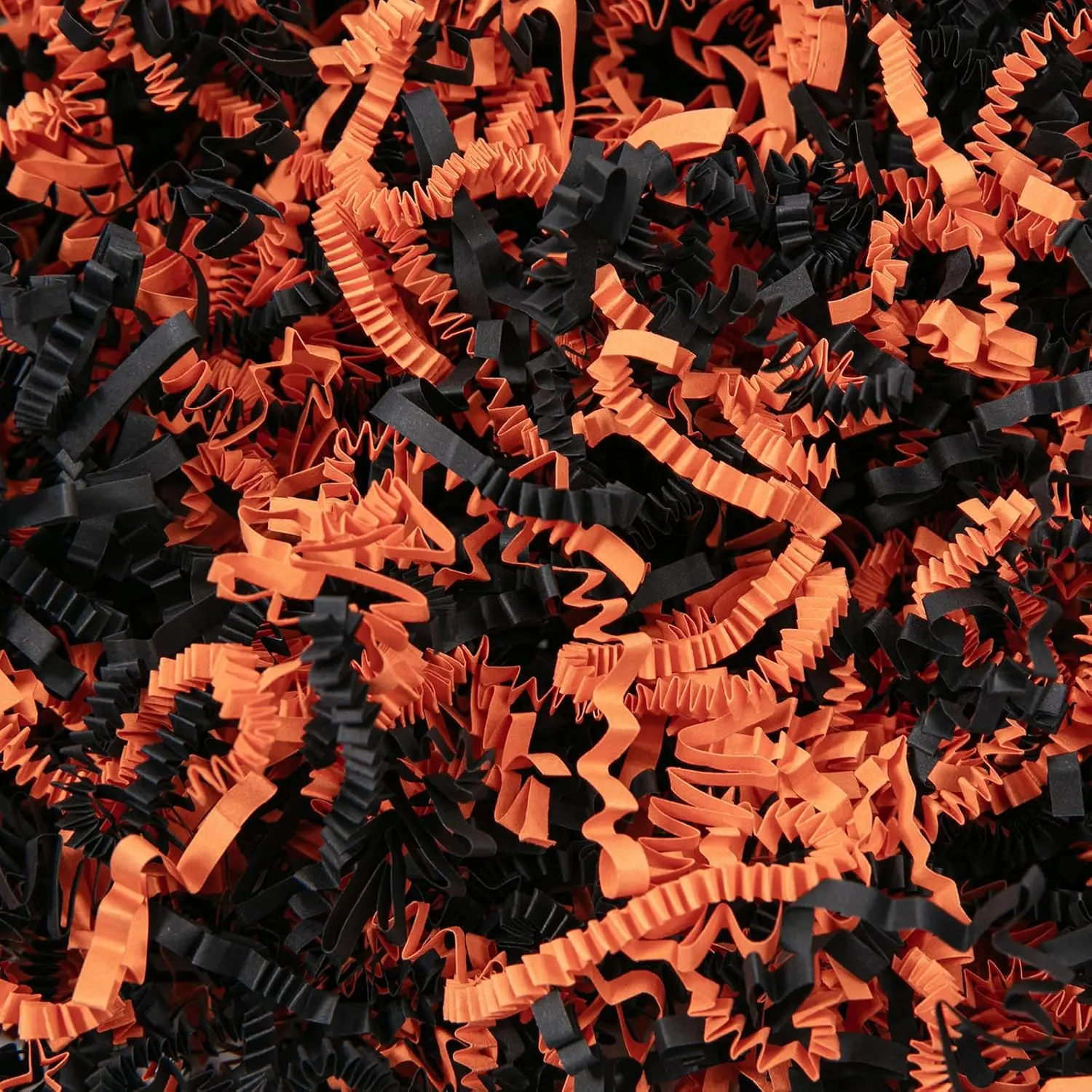 1 LB Halloween Crinkle Cut Paper Shred Filler Black & Orange Crinkle Shredded Paper for  Basket -  Box Bag Filler - Grass Cushion Stuffing for Halloween Packaging Wrapping