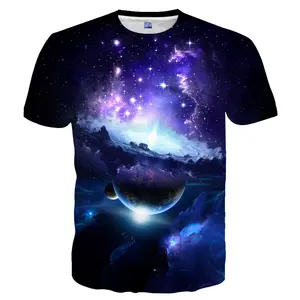 Unisex Galaxy Space Stars Planets Nebula 3D Print T - Shirt, Casual Daily Wear, Party & Festival Outfit for Space Enthusiasts, Cool Astral Universe Graphic Tee