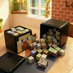 New Magnetic Blocks - 200pcs Magnets Magnetic Building Blocks Set Magnetic Tiles Random Block Storage Box Mini Educational Toys For Boys 4-12Years Boys Girls Christmas Birthday Gift Building Block Sets