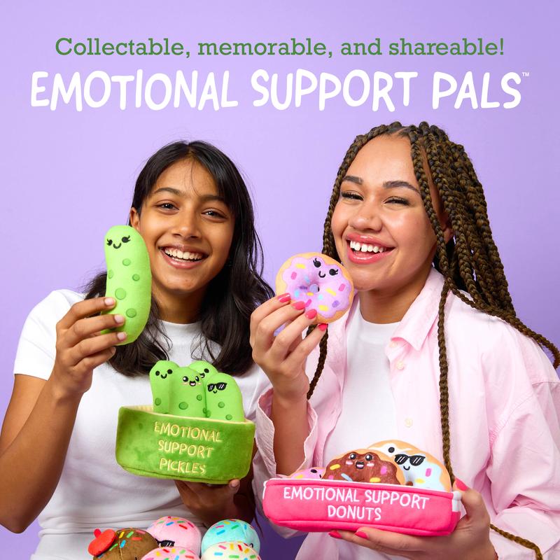 Emotional Support Pickles - Cuddly Stuffed Animals & Toys, Includes 5 Plushies with Carrying Basket, Perfect Funny Gift for All Ages