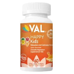 Calm, Focus & Relaxation Sugar-Free Chewable Magnesium for Kids | 60 Tablets | VAL Happy Kids | Tropical Twist