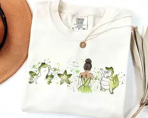 Comfort Colors/Gildan New Orleans Princess Shirt, Watercolor Frog Bayou Tee, Retro Nola Girl Trip, Fairytale Aesthetic, Magic Vacation Outfit, Tiana Princess