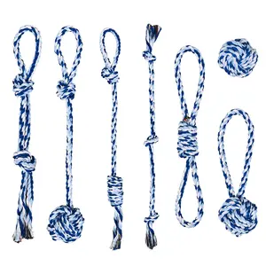 Rope Toys for Small and Medium Dogs – 4-Piece Durable Toy Set, Suitable for Chewing, Teething, Tug-of-War, Washable, and for Dental Care