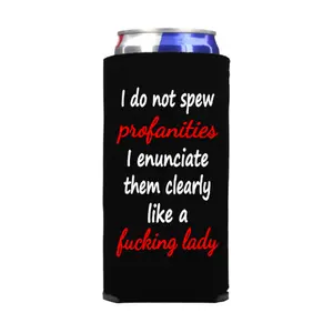 I Do Not Spew Profanities Funny Slim Can Cooler - Funny Spiked Seltzer Drink Accessory Gift Ideas for Women Drinkware