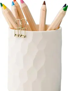 Pen Holder,Nordic Style Silicone Waterproof Pencil Holder for Desk Simple&Modern Minimalist Makeup Organizer Multifunctional Office Supplies for Home,Kids and School(Beige)