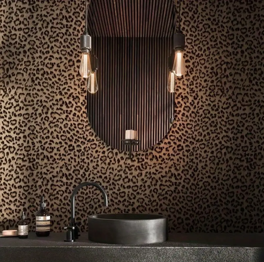 Leopard Print Peel and Stick Wallpaper, Waterproof PVC Contact Paper for Cabinets & Walls