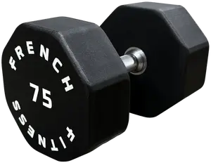 French Fitness Urethane 8 Sided Hex Dumbbell 75 lbs - Single (New)