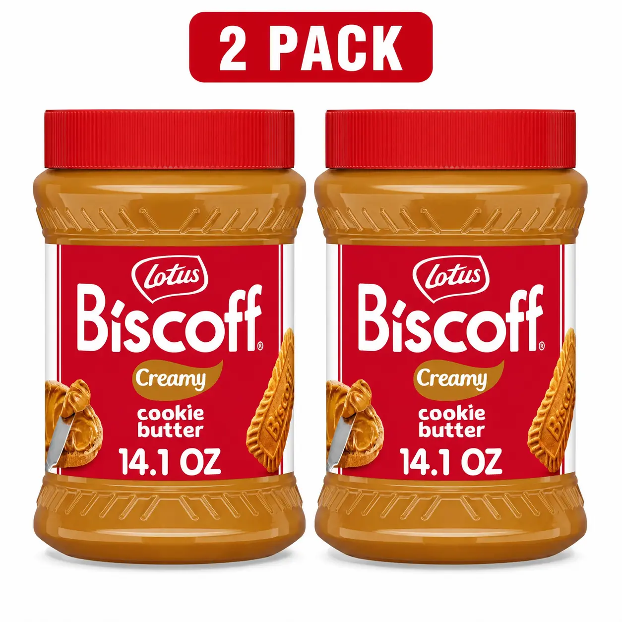 Lotus Biscoff Creamy Cookie Butter, 14.1 oz  2 Pack