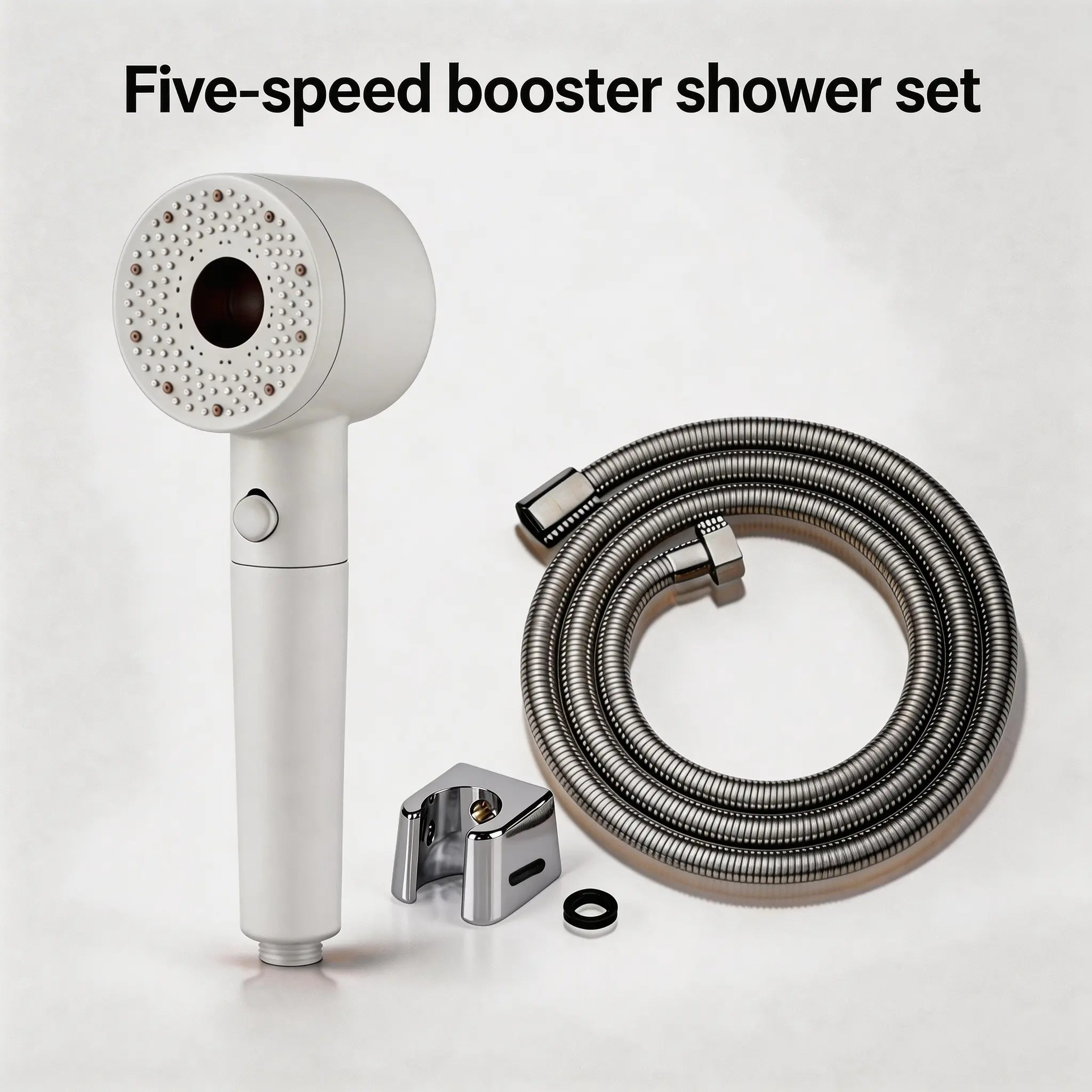 Easy Install Handheld Shower Set, High Pressure Showerhead, Multi-Function Bathroom Accessories, Strong Water Pressure, Multiple Modes, Durable Abs Material, Includes 1.5m Hose