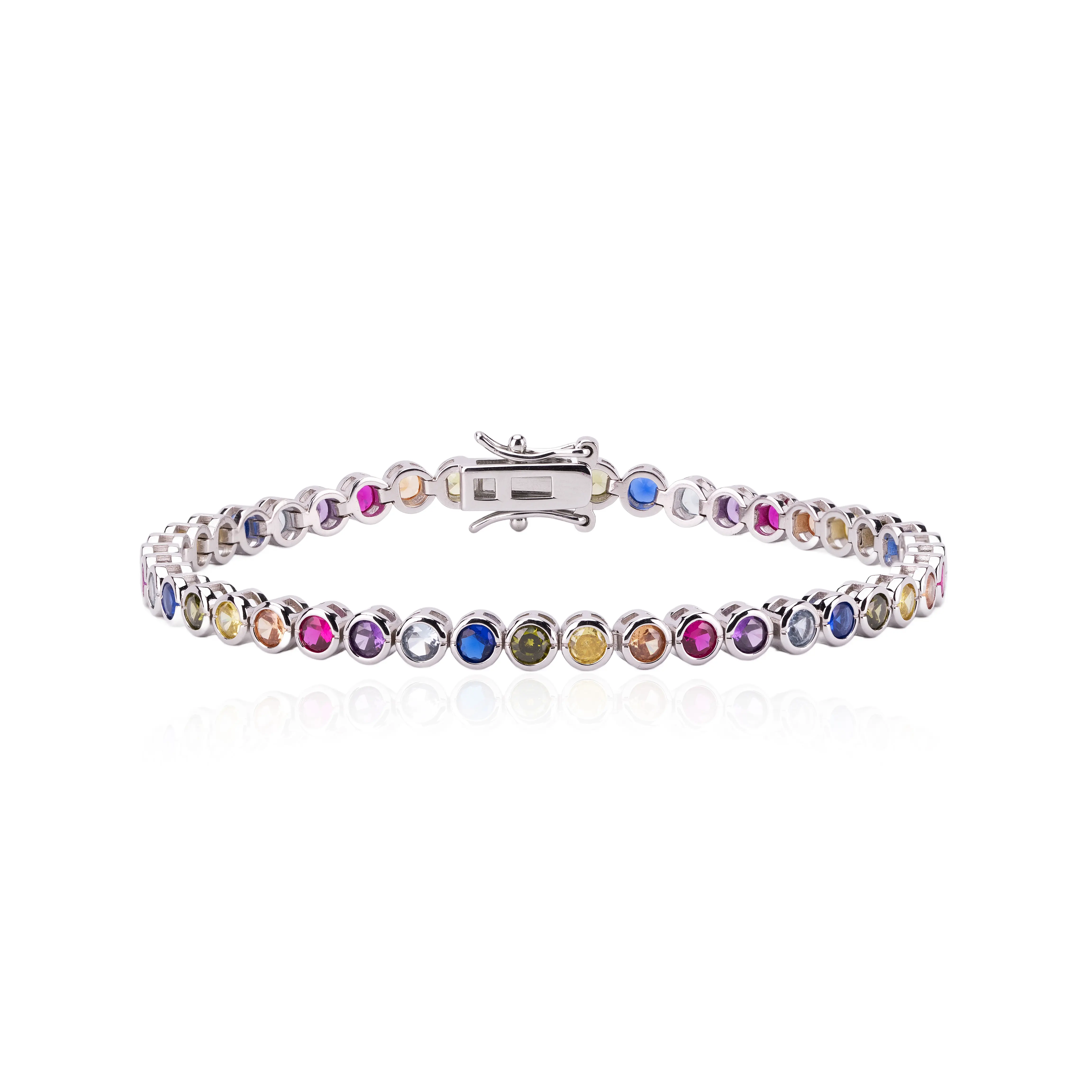 istone 14K Gold Plated Cubic Zirconia Tennis Bracelet Stackable Hypoallergenic Jewelry for Women