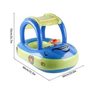 Inflatable Pool Float with Canopy, Durable Water Toy for Pools, Lakes, Beaches, Summer Fun, Outdoor Water Play, Vacation, Travel