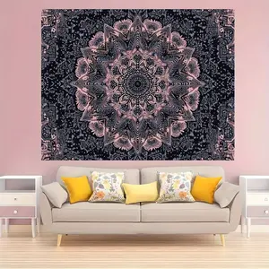 Bohemian Mandala Tapestry Wall Art with Intricate Tribal Print Polyester Fabric for Bedroom Living Room Dorm Apartment Wedding Birthday Party Decor Aesthetic Home Decoration Boho Wall Hanging,tiktok,viral