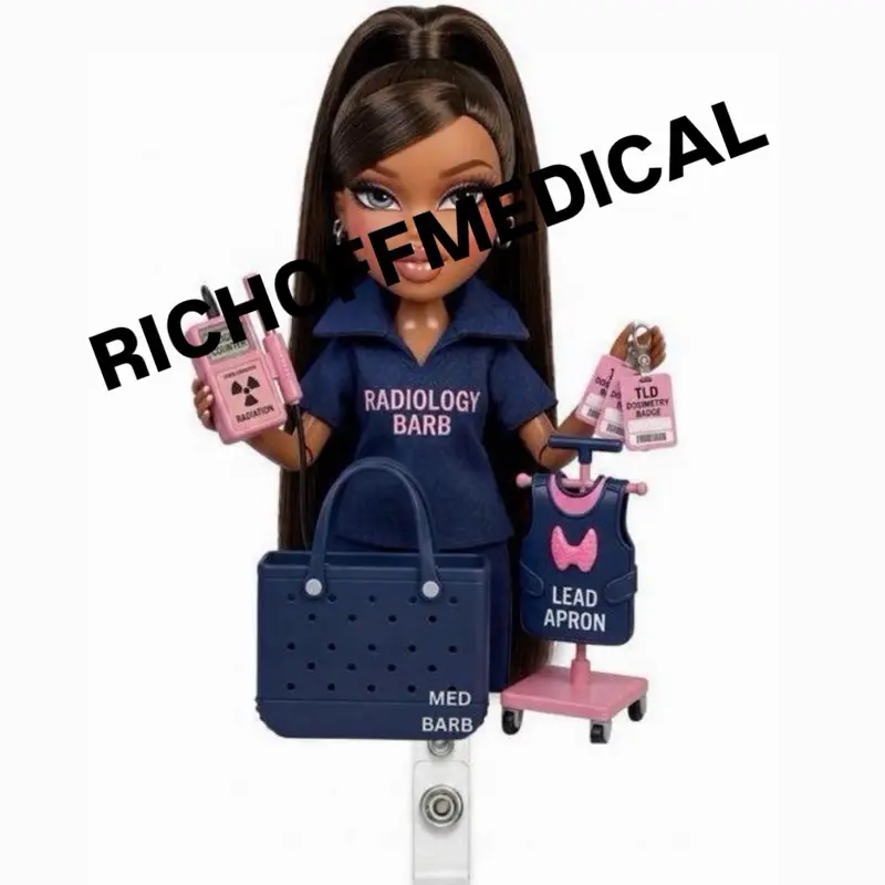 NEW! Radiology Barb Med Barb Badge Reel