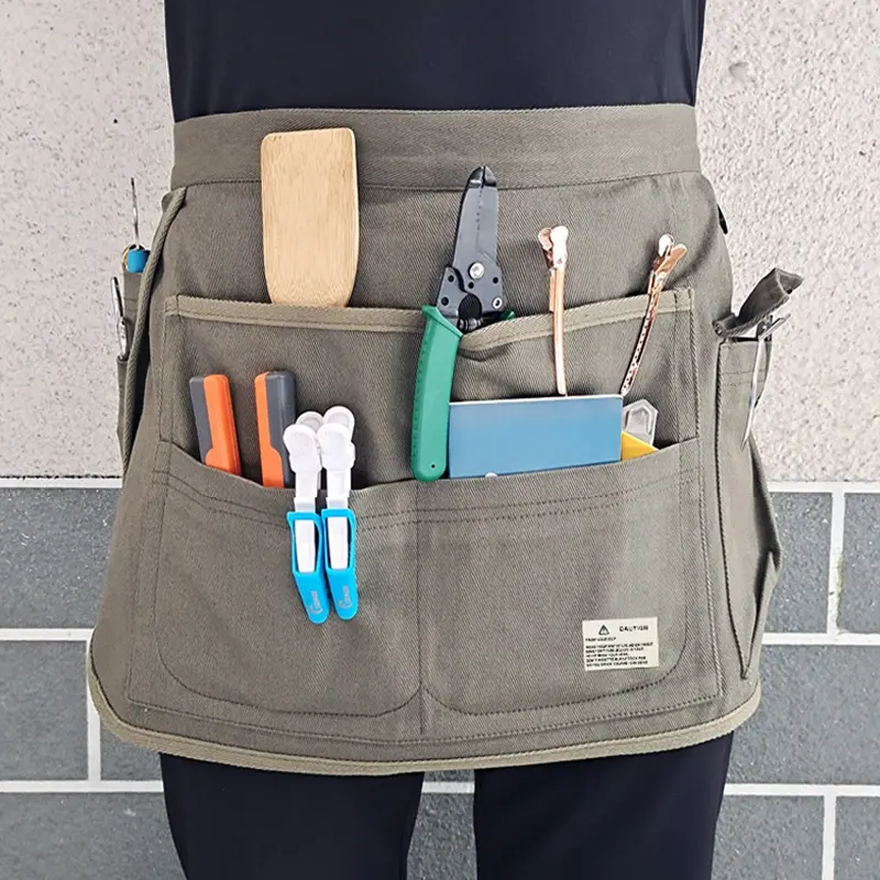Creative Canvas Apron Design, Durable Half Body Apron With Pockets Adjustable for Men and Women, Suitable for Beauty, Storage, Gardening, Practical Work Use