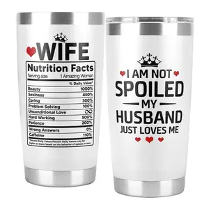 Am Not Spoiled My Husband Just Loves Me 20 Oz Curved Stainless Steel Tumbler, Gifts for Wife from Husband, Wife Gifts, Anniversary Wedding, Wife Birthday Gift Ideas, Mothers Day CVDGF
