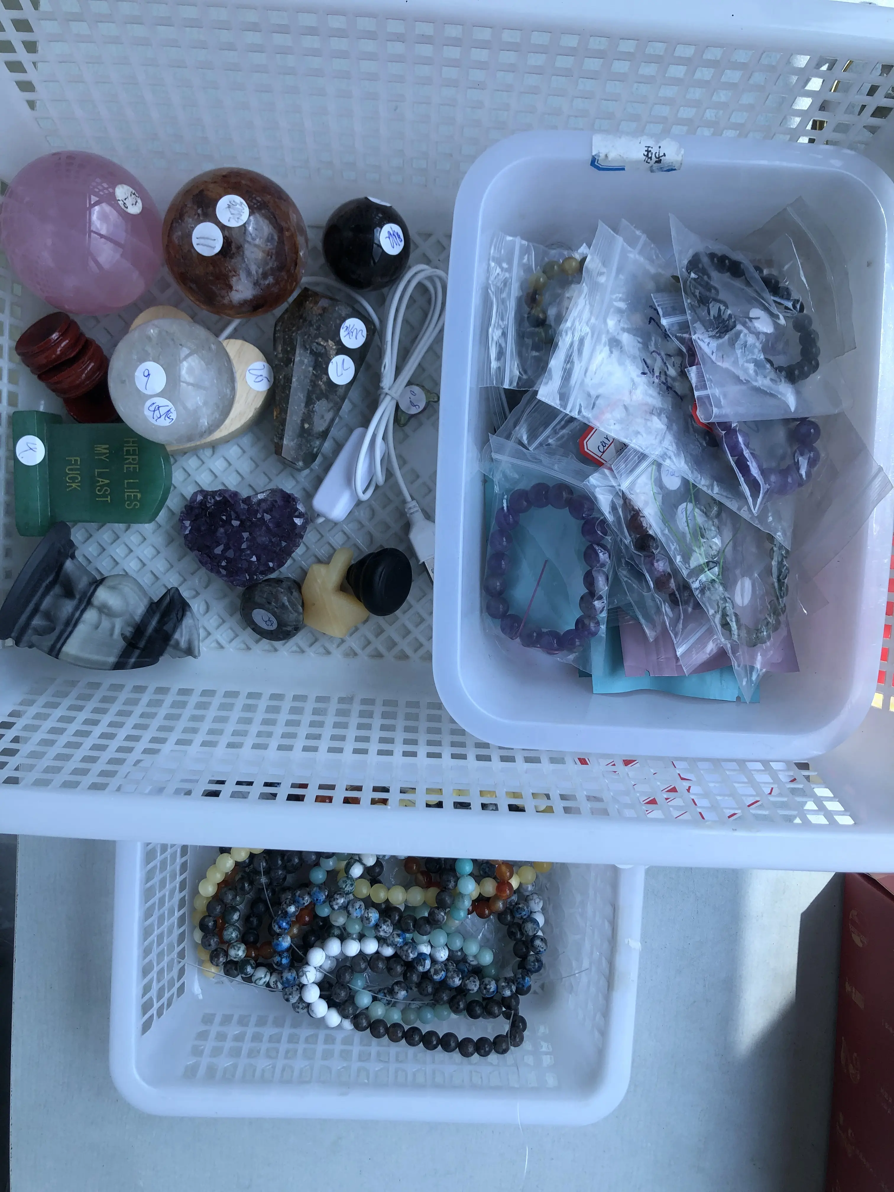spheres, carvings,bracelets