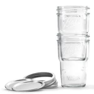 212 MAIN 16oz Wide Mouth Shaped Glass Ball Nesting Jars - Pack of 4, Kitchen Storage Organizer Container