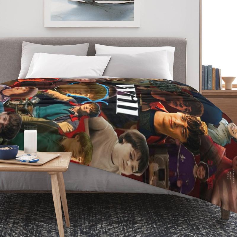 Stranger Things Will Byers Collage Themed Cozy Flannel Blanket - IP Style Soft Throw for Fan Spaces - Super Soft Plush Gifts for Stranger Things Fans & Nostalgic Decor Enthusiasts