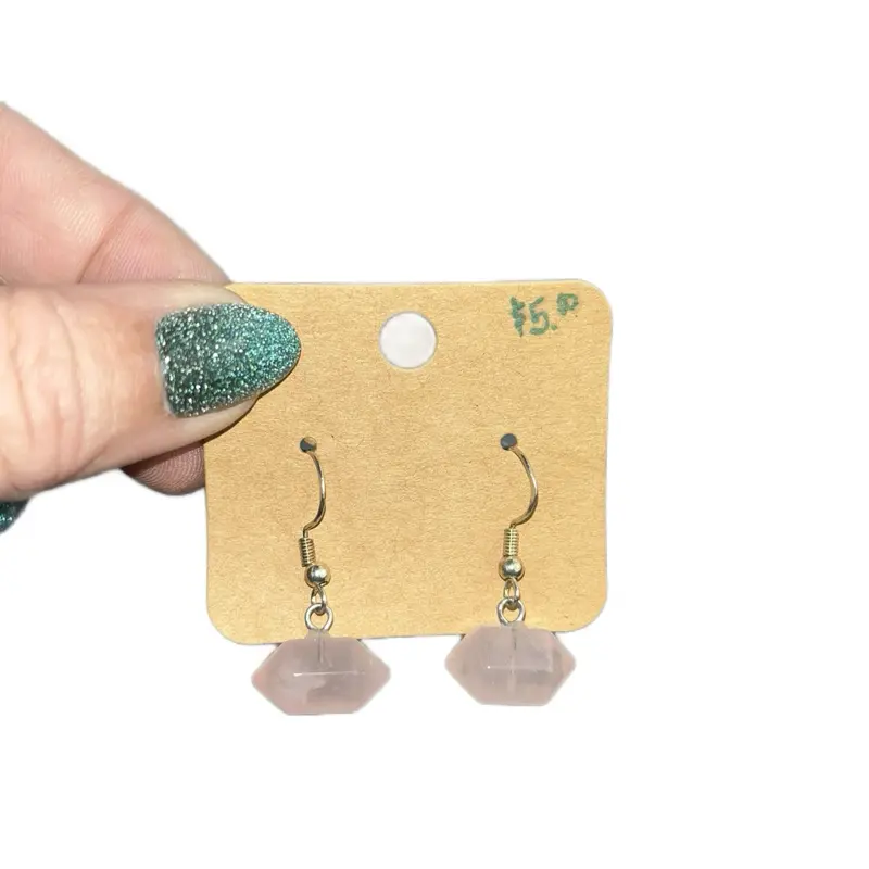 Rose quartz Drop Earrings in S925 Sterling Silver - Genuine Natural Gemstone, Tarnish Resistant, Elegant Design for Adults