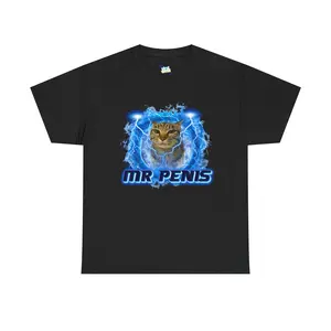 MR P  funny cat meme T-shirt, Made in USA knitted pure cotton comfortable shirt