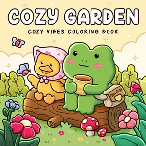 Cozy Garden: Cute Coloring Book Featuring Gardern Nooks with Plants, Flowers, and Cute Animals for Adults and Teens, Bold and Easy Designs for Relaxation Paperback