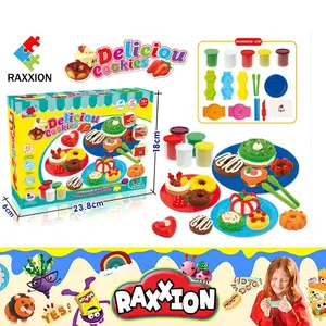 15PCS Cake and Donut Playdough Set - 5 Packs of Safe, Non-Toxic Playdough with 10 Accessories for Creative Baking Fun - Made from Flour, Water, and Salt for Safer Play - Perfect Toy for Kids