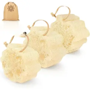 Mini  Loofah Sponge - Real Egyptian Shower  Loofah - Small Loofah Scrubber for The  Grip - 3 Count(1 Pack)