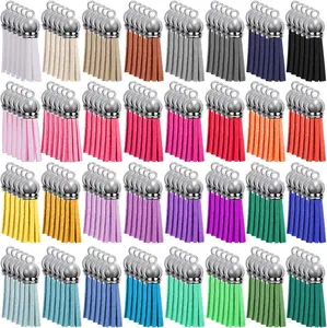 160 Pieces Keychain Tassels Leather Tassel Bulk for DIY Keychain and Craft,
