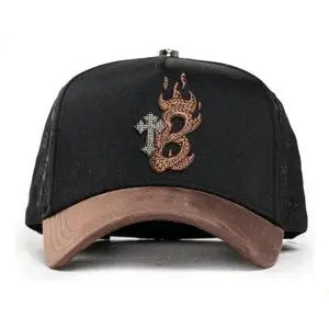 Dandy Hats X Tombochio G5 Black Fabric Design Cap Adjustable
