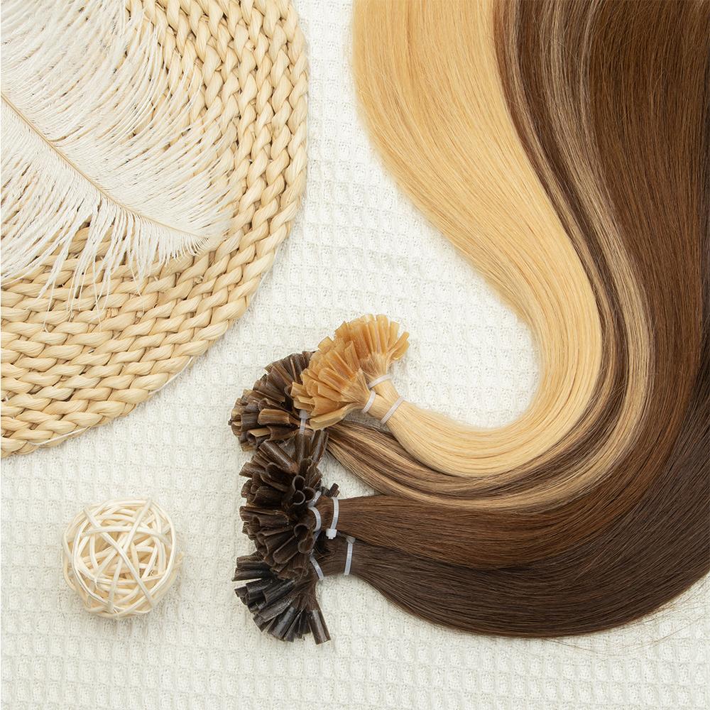 Nail U Tip Hair Extensions 100% Real Human Hair Natural Straight Capsules Keratin Hair Extensions 12-20 inches 30g/pack Hair Extensions For Women