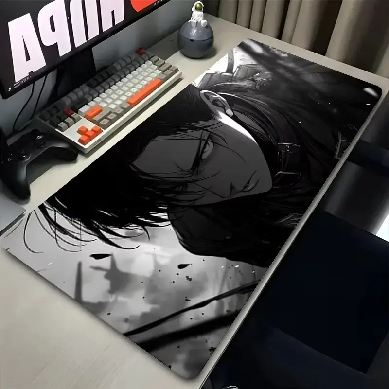 Japan Anime Mousepad PC Gamer Cabinet Keyboard Rug XXL Levi Ackerman Extended Desk Mat Laptop Attack on Titan Mouse Pad Carpet