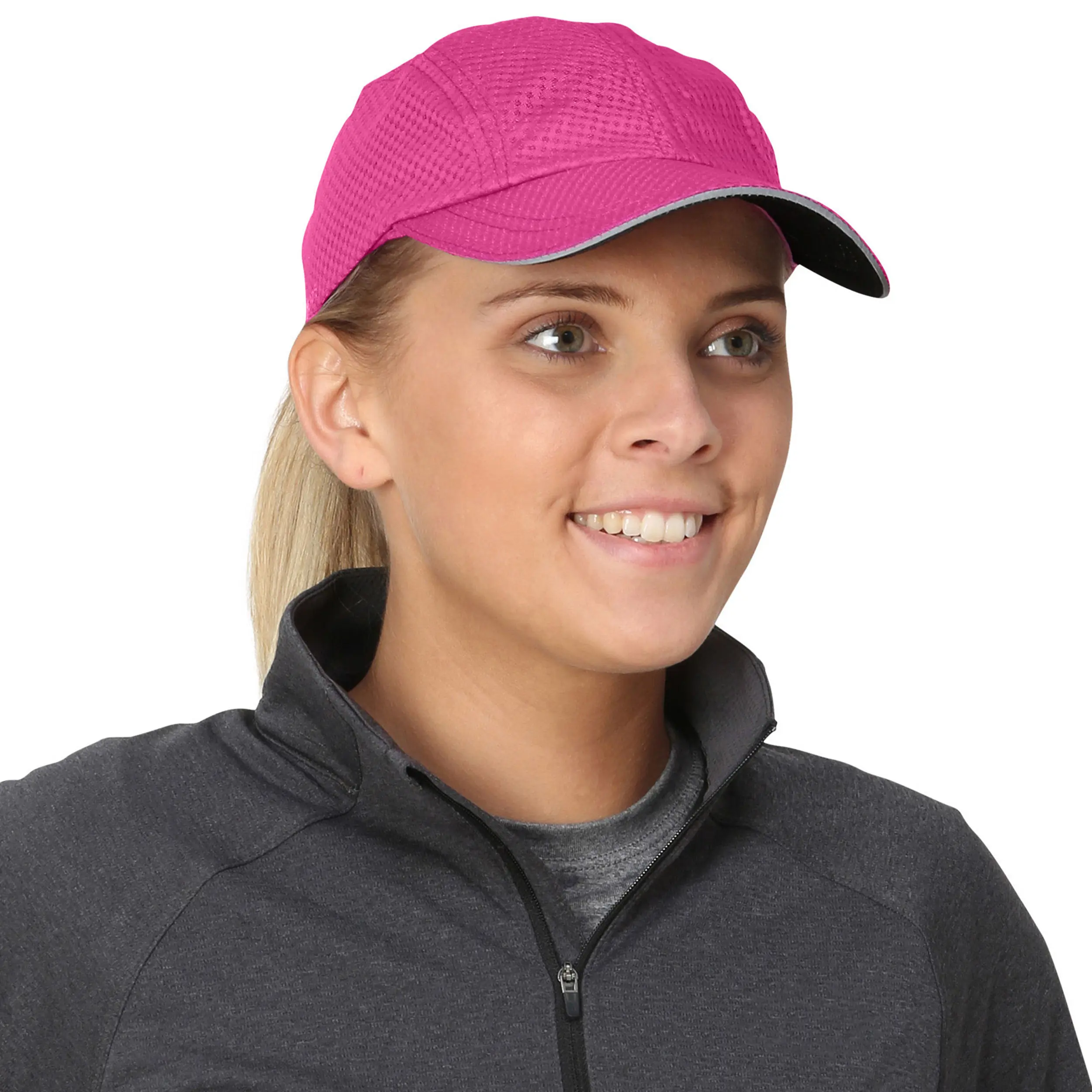 TrailHeads Women's Race Day Performance Running Cap, Lightweight & Quick Drying Mesh Sports Hat with Reflective Trim