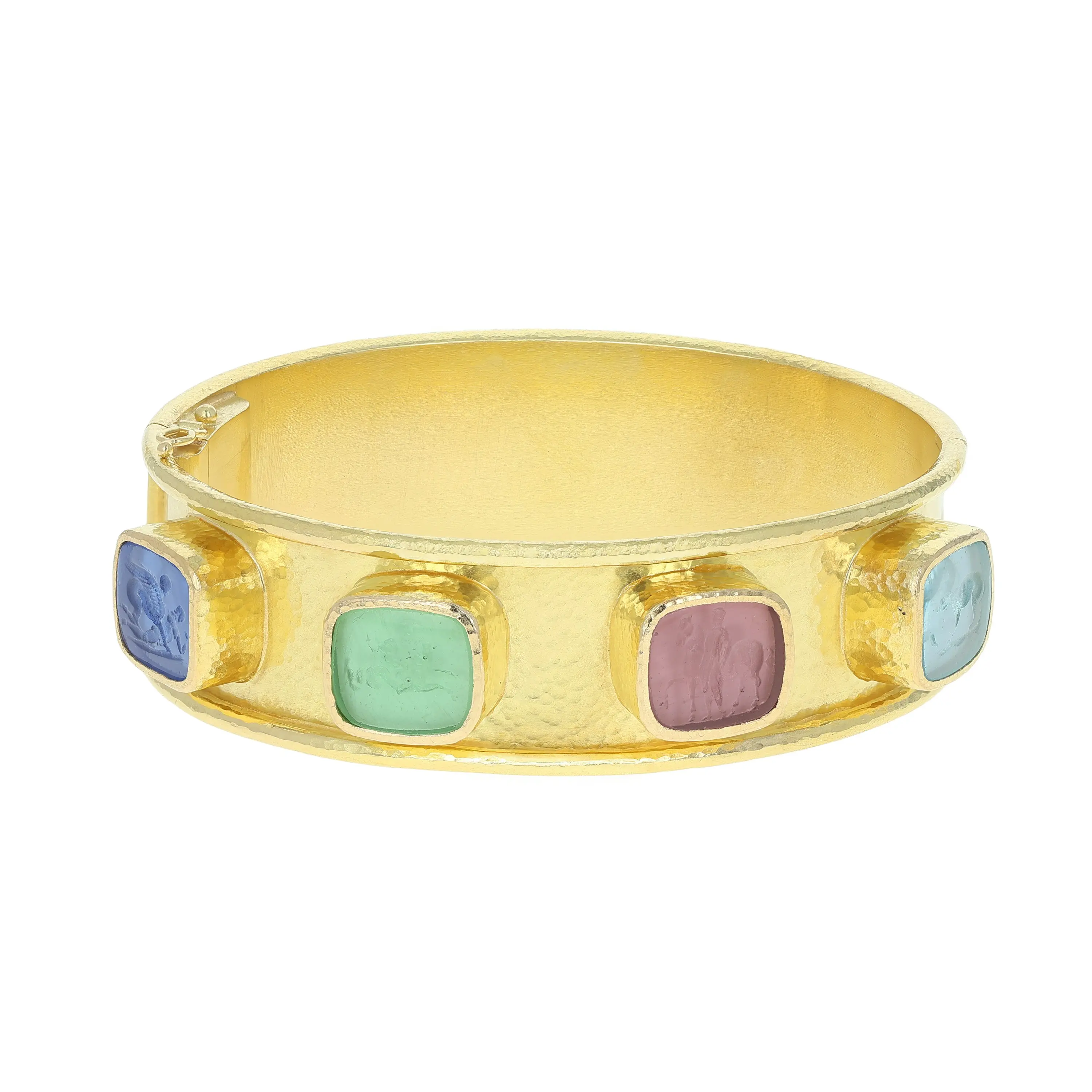 Pre-owned Elizabeth Locke Venetian Glass Intaglio Estate Bangle Bracelet