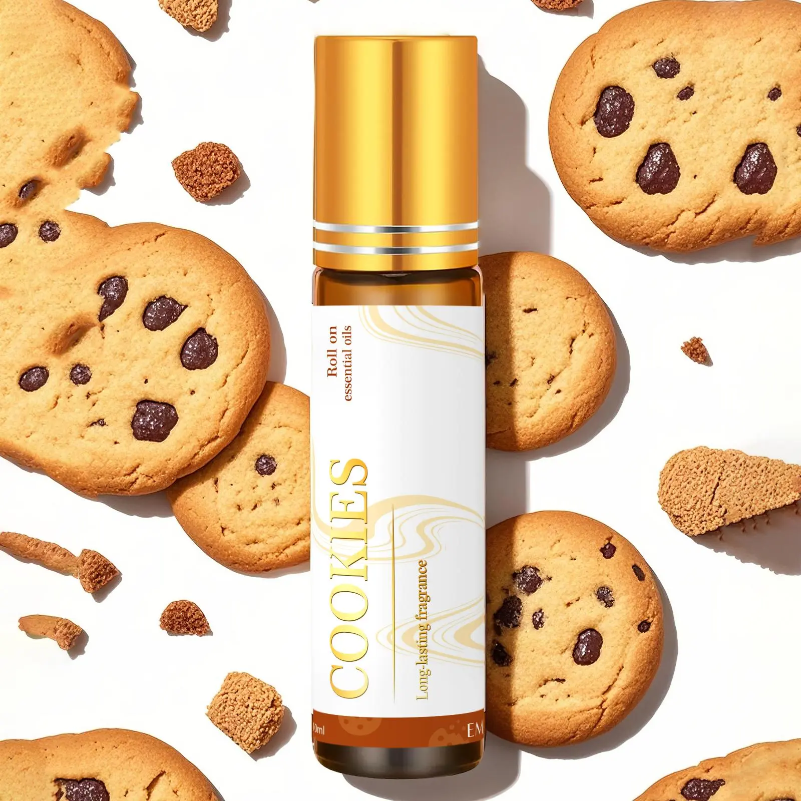 12pc/1pc 10ML Cookie Rollerball Essential Oil Set, Aromatherapy Oils, Food Scented Aroma Massage & Body Oil, Alcohol-Free Long-Lasting Fragrance Diffusers