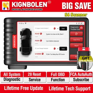 KINGBOLEN S6 Car Diagnostic Tools All System 28 Service AF DPF Injector Coding FCA AutoAuth OBD2 Scanner Lifetime Free Update