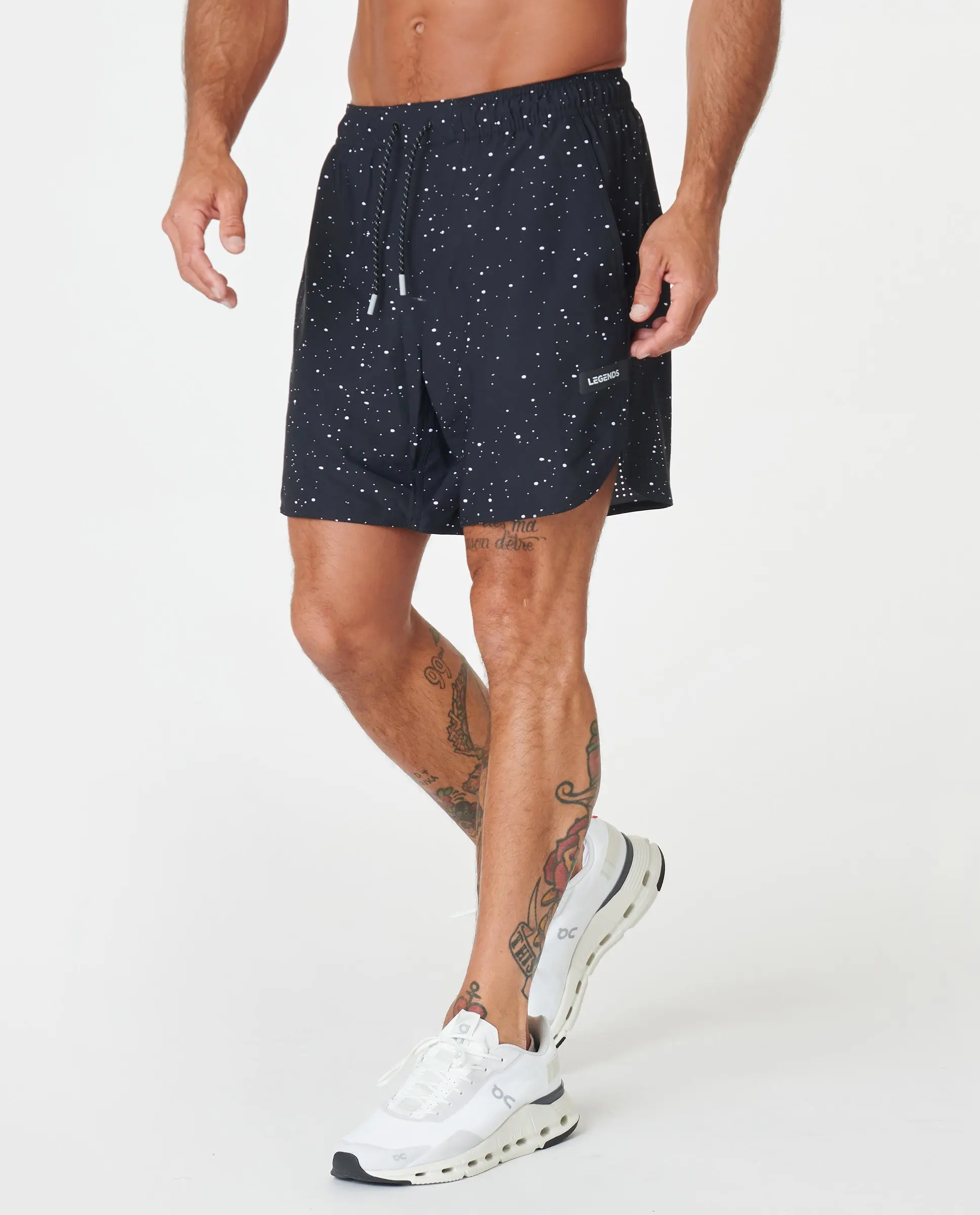 Luka Short Black Splatter, Large 5" (Linerless)
