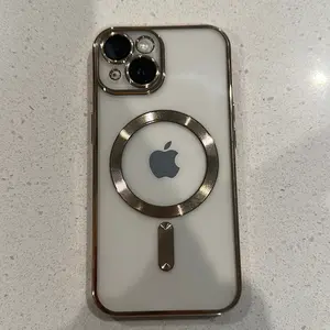 Luxurious phone case gold and clear for iPhone 13,14,15 13,14,15 promax