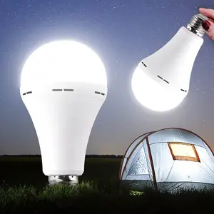 Rechargeable LED Emergency Light Bulbs 9W Equiv Self-Charging Backup Bulbs with 2000mAh Battery for Power Outages Camping and Tent Lighting Polished Finish White Camping Lights Modern Light Bulbs Smooth Surface Bulb Rechargeable Light Bulb