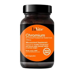 InVite Chromium Picolinate 200mcg Micronutrient Supplement for Healthy Metabolism & Blood Sugar Support 60 Capsules Non-GMO
