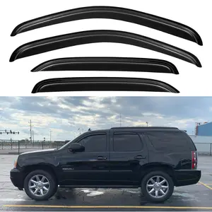 4PCS Window Visors for 2007 - 2014 Chevrolet Tahoe/GMC Yukon Smoke Tinted Acrylic Tape-On Vent Shade Rain Sun & Wind Deflector Black Car Accessories