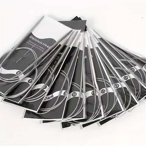 Stainless Steel Knitting Needle Set, 11pcs/set Versatile Smooth Comfort-grip Durable Circular Knitting Needle, Knitting Essentials, Knitting Supplies, Knitting Kit