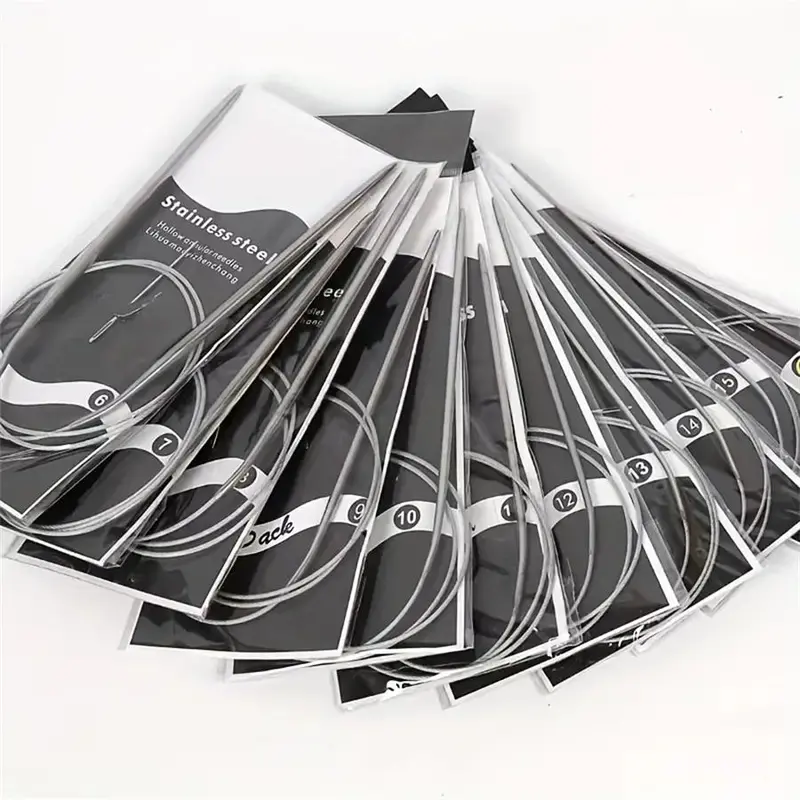 Stainless Steel Knitting Needle Set, 11pcs/set Versatile Smooth Comfort-grip Durable Circular Knitting Needle, Knitting Essentials, Knitting Supplies, Knitting Kit