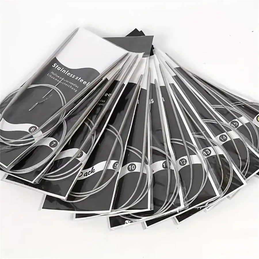 Stainless Steel Knitting Needle Set, 11pcs/set Versatile Smooth Comfort-grip Durable Circular Knitting Needle, Knitting Essentials, Knitting Supplies, Knitting Kit