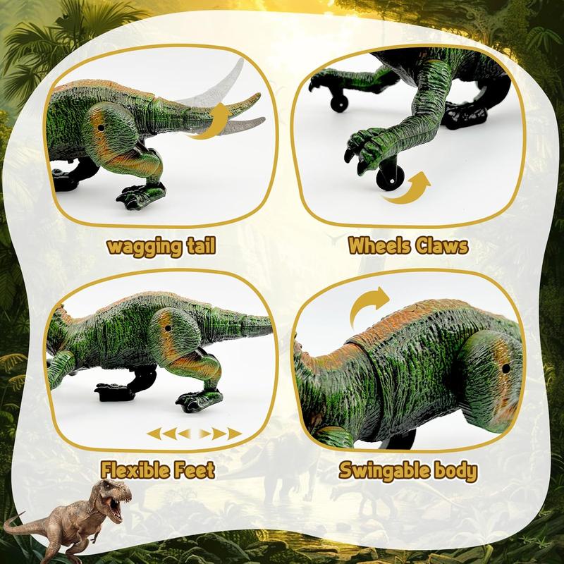 Remote Control Dinosaur for Boys 4-7, Robot Dinosaur Toys for Kids 5-7, rc Dinosaur with Realistic Legs & Spray Stream,Remote Dinosaur Toys for Kids3 4 5 6 7 Year Old boy Birthday Gift (Green)