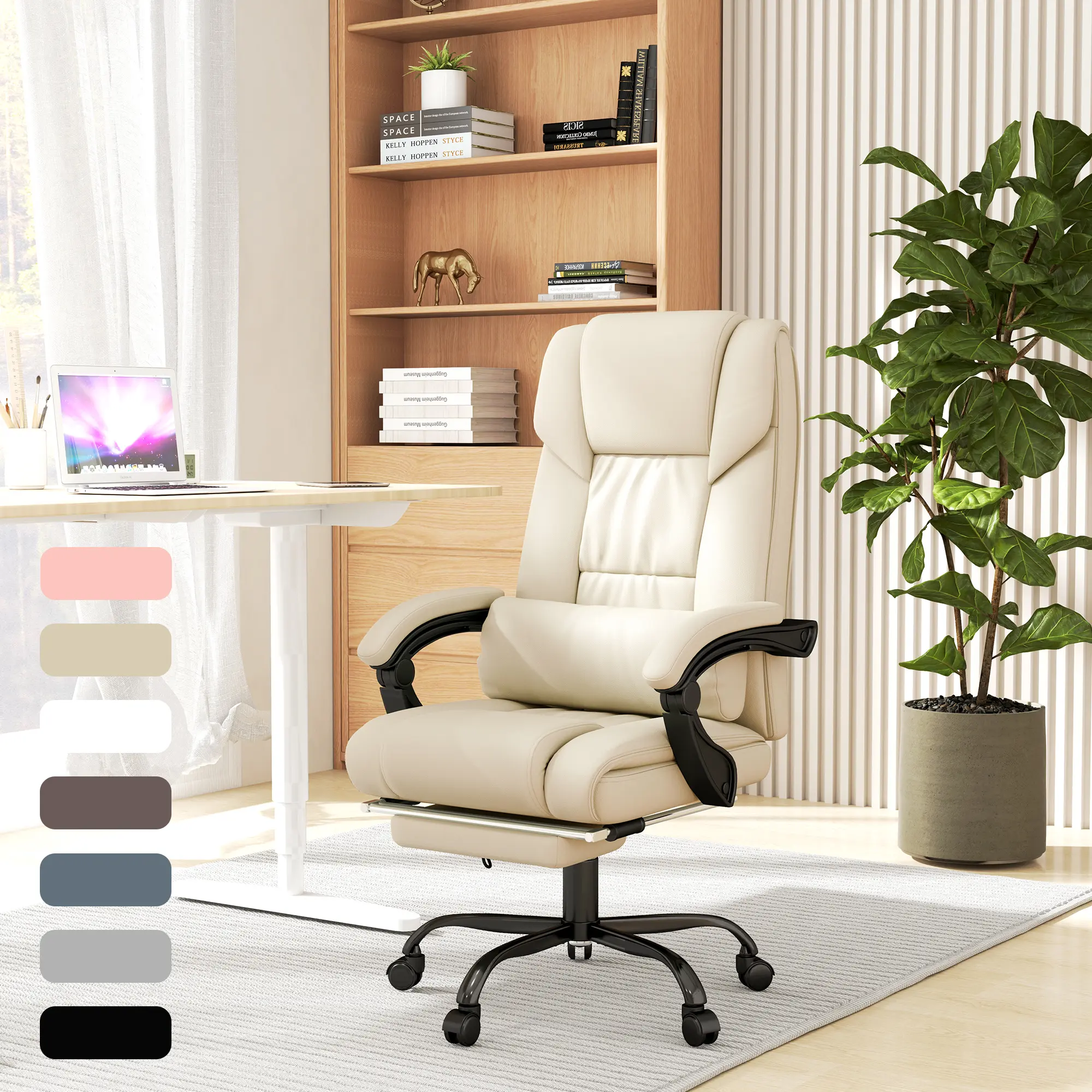 Vinsetto Vibrating Massage Office Chair, High Back Computer Chair with Footrest, Adjustable Height, Faux Leather Desk Chair - TikTok Shop Vinsetto Vibrating Massage Office Chair, High Back Computer Chair with Footrest, Adjustable Height, Faux Leather Desk Chair - TikTok Shop