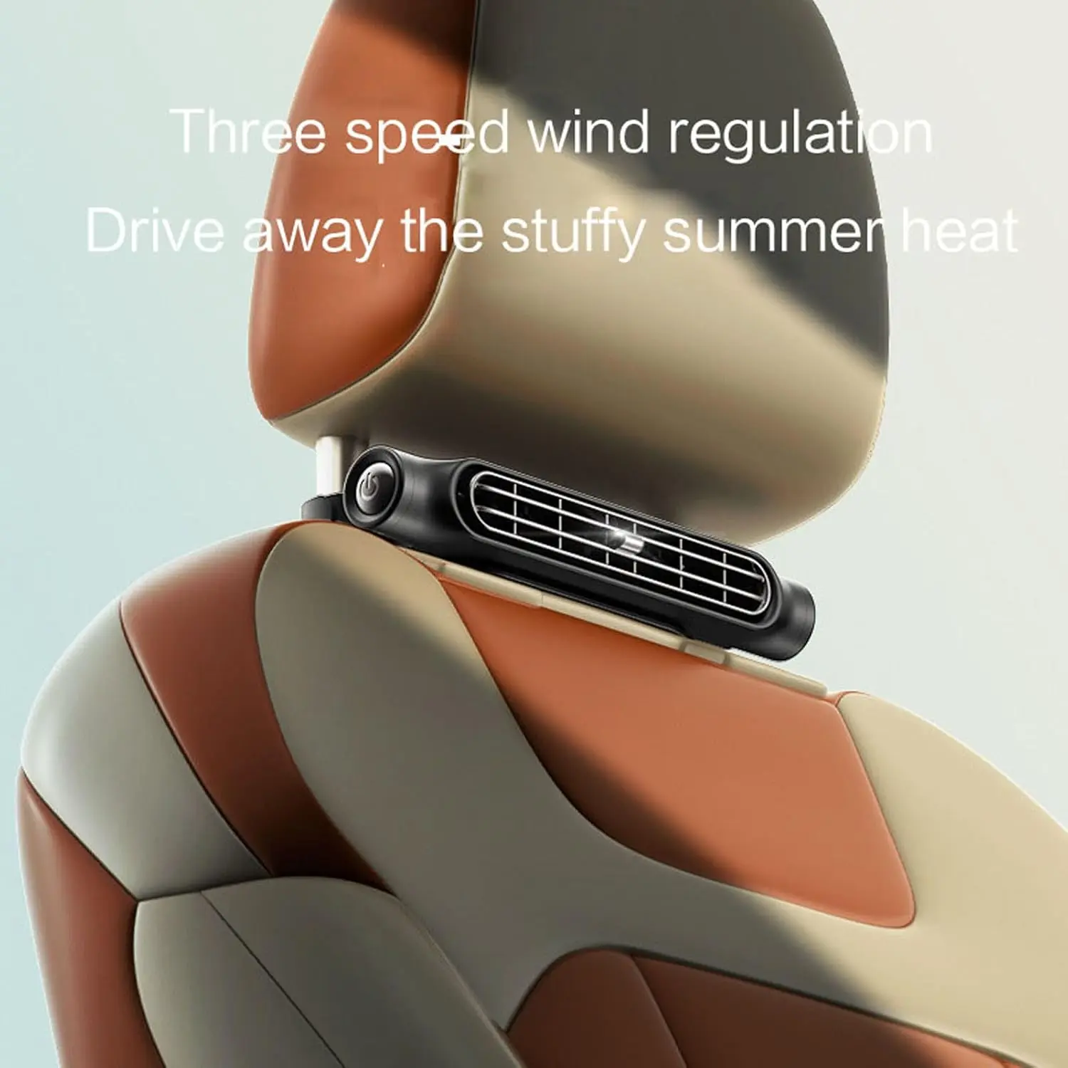 USB Rechargeable Car Seat Cooling Fan for Front Seats, Usb Powered Bladeless Fan, Portable Car Air Conditioner, Front and Rear Seat Car Cooler, High Wind Power Air Conditioner
