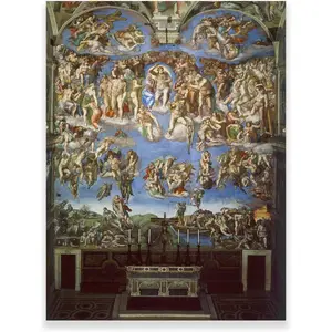 The Last Judgment Painting - Michelangelo Canvas Wall Art - Renaissance Prints Decor Room Gifts Poster Colorful Ornaments Decoration Artistic