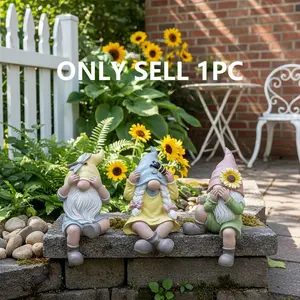 Garden Gnome Figurines, See Hear Speak No Evil Resin Statue, Shelf Sitter Decor, Indoor Outdoor Patio Yard Lawn Ornament, Funny Aesthetic Home Decoration, Unique Housewarming Holiday Gift